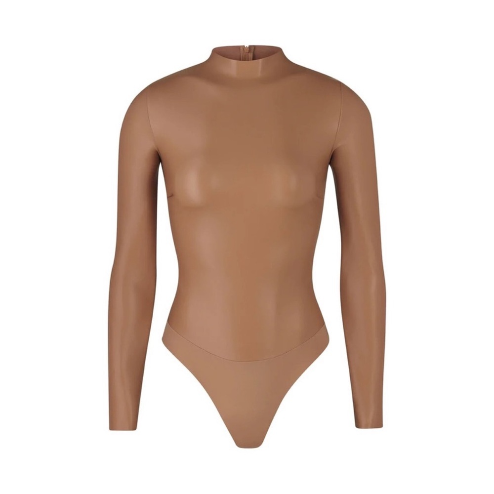SKIMS Faux Leather Mock Neck Bodysuit BRAND NEW, Never Worn